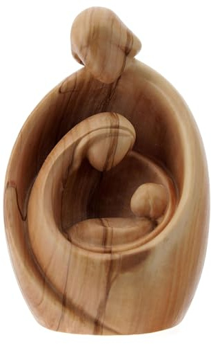 Holyart Sagrada Familia de Estilo Moderno de Madera Natural de Olivo, 5 cm (1.97 Inc.)