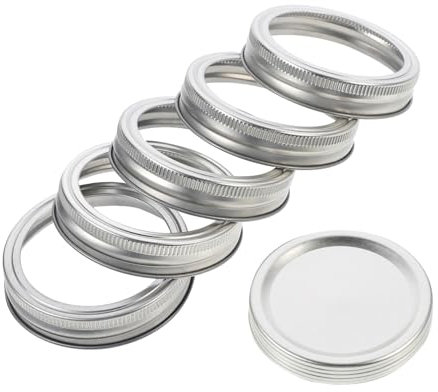 TOPBATHY 50sets Jar Tinplate Rings Jar Sealing Lids Clip Lids for Home Canning and Food Preservation
