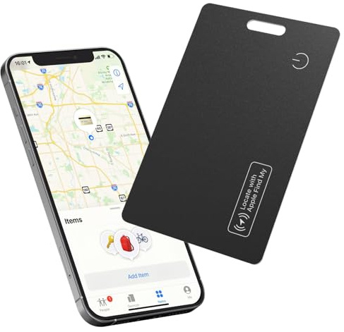 Reyke Dünne Geldbörsen-Tracker-Karte, wiederaufladbarer Geldbörsenfinder, kompatibel mit Apple Find My (nur iOS), Gegenstände-Finder für Gepäckanhänger, Handys und Reisepässe
