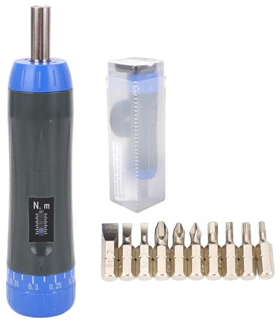Voreingestellter Drehmoment-Schraubendreher-Satz, 10 Stück, Austauschbare Bits, Voreingestellter Torsionsschraubendreher, 0,2–1,2 Nm, Hohe Genauigkeit, Verstellbar, 6,35 Mm, 1/4