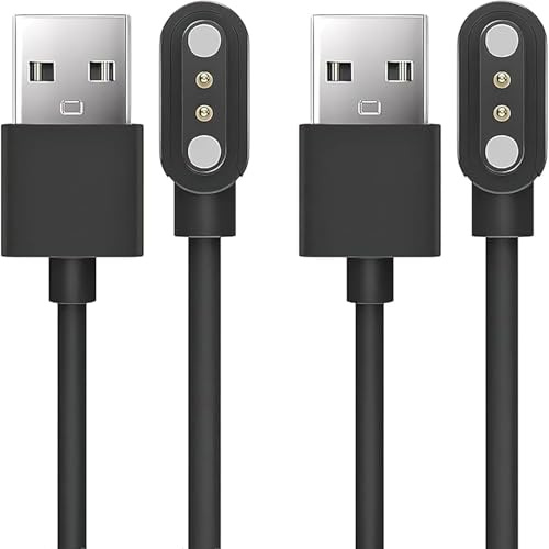 Chargeur Montre Connectée Universel, Cable USB 2 Broche Chargeur pour Smartwatch, Adaptateur Charge Montre Magnétique, Espacement des contacts du chargeur 2,84 mm（Paramagnetic-A & Diamagnetic-B）