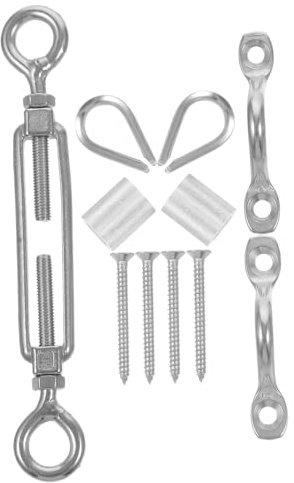 Wire Rope Accessories Filter Heavy Duty Hooks Removable Wall Hooks Bolt Holder Nut Door Latch Wires Rope Tensioner Wire Rope Tension Stainless Steel Strainer Wire Tensioner Silver Generic