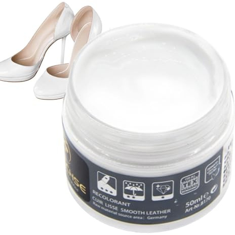 Lederfarbe – Lederreparatur-Balsam, Lederreparaturcreme | Farbauffrischung aus Leder, Möbelregeneration aus Leder, Creme, Balsam, weiß, Se référer au descriptif