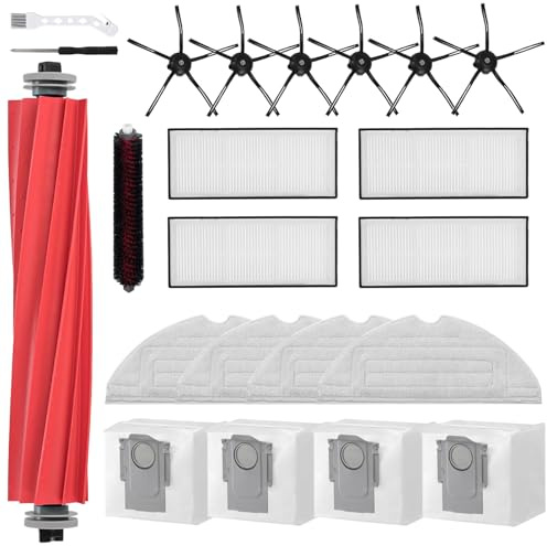 21-teiliges Zubehör-Set für Roborock S7 Max Ultra/S7 MaxV Ultra Roboter-Staubsauger, Ersatzteile Hauptbürste, Seitenbürste, waschbarer Filter, Wischtücher, Vakuumbeutel,