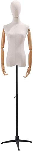 SHANYAYALI Weibliche Schaufensterpuppe Torso Körperdisplay Kleidung Kleid Form Stativ stabil höhenverstellbar Metall Display (M)