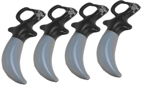 FUNNETOYU Aufblasbare Piraten Schwerter 4 Stück Für Kinder Realistisch 40cm Strapazierfähig Leicht Halloween Party Spielzeug Und Geburtstagspartyzubehör