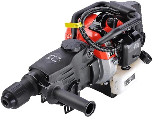 DEVALLEY Demolition Jack Hammer 33CC 2-Stroke Gas Powered Jack Hammer with Air Cooling System Hand Pull Start Gasoline Concrete Breaker Hammer for Hammering, Slotting,Drilling,Crushing