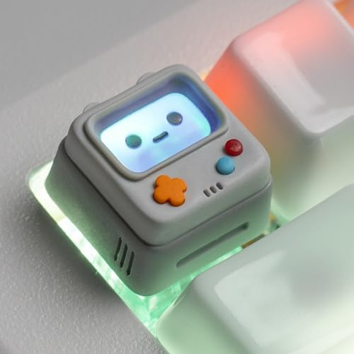 ULTRAEQUIP Artisan Keycaps, Cute Retro Game Consoler-Shpaed Keycap, Shine Through Resin Handmade, Single 1U Replace Key for ESC Key Mechanical Keyboard (Grey)