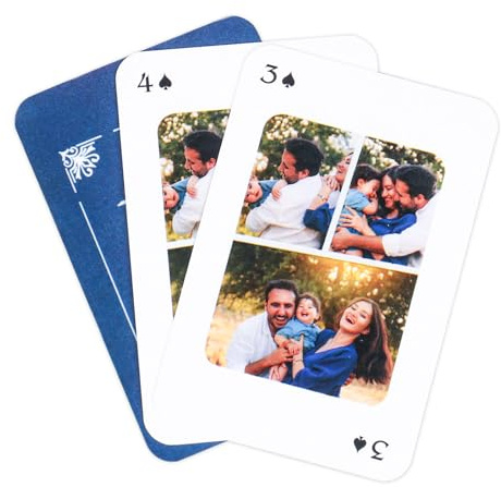 EinzigGeschenk Personalisierte Pokerkarten - Hochwertige Pokerkarten mit Fotos, Texten & Design - Individuell Gestaltbare Geschenke für Hochzeit, Party, Weihnachten & mehr (3 Fotos)