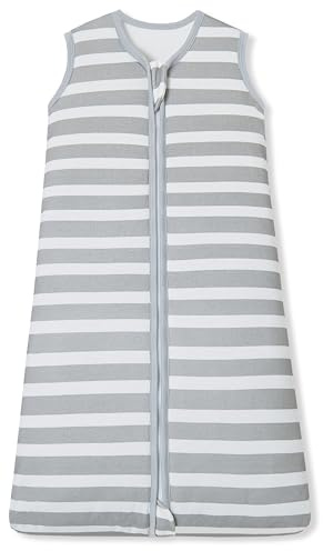 Chilsuessy Baby Schlafsack Super Weich Baby Ganzjahresschlafsack 2.5 Tog Babyschlafsack Neugeborene Winterschlafsack, 2.5 Tog/Grau Streifen, 84cm/12-18 Monate