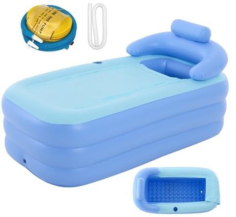 Baignoire Portable, Bain à Remous Portable, Piscine Pour Enfants - Baignoire De Plongée À Eau De 63X33X25 Pouces Pour Adultes Et Enfants, Baignoire Pliable Pour Usage Personnel