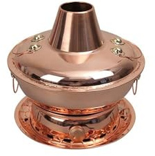 Faitout en cuivre pour cuisine mongole - Double chauffage électrique au carbone - Design fendu - Facile à nettoyer - Idéal pour les réunions de famille et les fêtes
