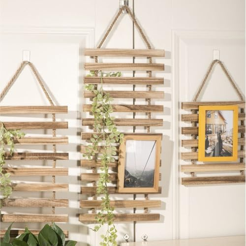 Panneaux de treillis extensibles en bois, support mural pour plantes : support en bois naturel pour escalade intérieure et extérieure (L)