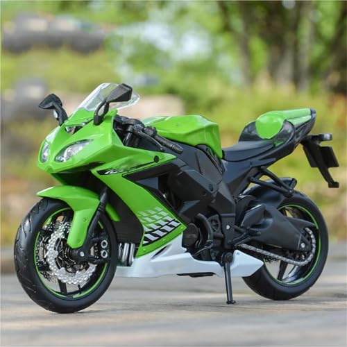 HFMXZHI Motorrad-Modell Motorradmodell Aus Aluminiumlegierung, Modellbausatz, Druckguss, Metall, Spielzeug, Geschenkartikel, 1:12, Für Für Ninja ZX-10R(Green)