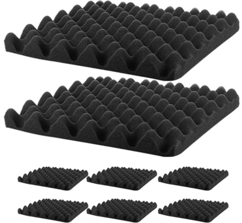 ANDRESLAD 8pcs 30x30x2cm Self-Adhesive High-Density Flame Retardant Acoustic Panels Sound Dampening Wall Insulation for Home Bedroom Studio Soundproofing