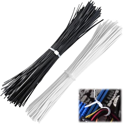 400 Pièces 15CM Serres-Câbles Plastiques Réutilisables Noirs et Blancs, Attaches Torsadées pour Organisation des Fils, Jardinage, Emballage et Rangement à Domicile