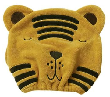 Cabilock Saugfähige Trockenhaube aus Korallfleece mit Niedlichem Tiger Motiv Leichtes und Komfortables Haartrockentuch für Damen zu Hause und Reisen
