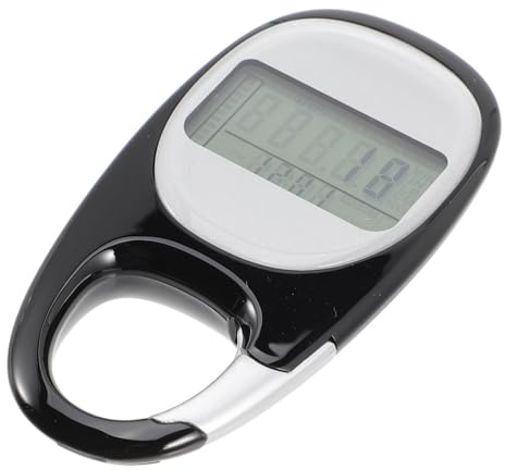 Kichvoe Podomètre 3D Multifonctionnel Noir, Compteur de Marche Précis pour Randonnée et Remise, Appareil Portable à Mémoire Intégrée, Podomètre Professionnel Léger pour Adultes