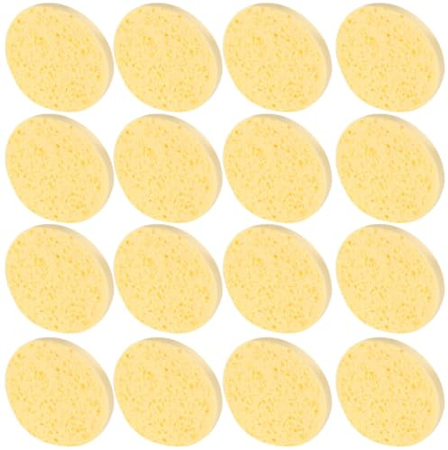 Housoutil 40 Unidades Esponja Limpiadora Facial Redonda de Esponja Natural para Limpieza Diaria y Desmaquillaje, Que Aclara el Tono de Piel y Limpia la Superficie Suavidad