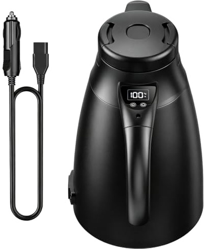 Bollitore Elettrico, Bollitore da Viaggio 12V/24V per Auto 1,2 Litri