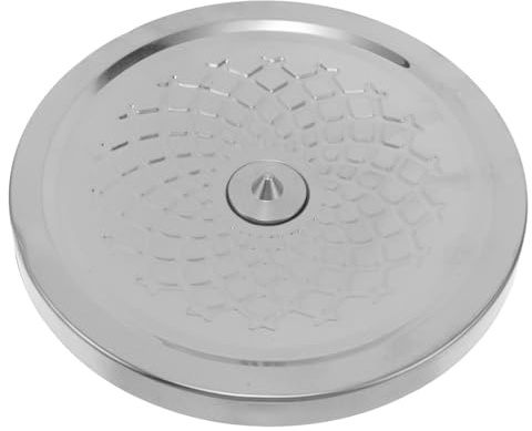 Yardwe Plateau Tournant pour Carafe à Vin Support D'aération pour Carafes à Vin Base Gyroscopique Acier Inoxydable et Éponge Argenté Motif en Relief Service Main Base Stable