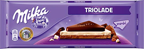 Milka Triolade, Tafelschokolade, 300g, 2er Pack (2 x 300 g)
