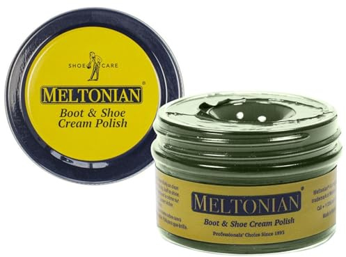 Meltonian Cream | Olive Green 110 | Quality Shoe Polish for Leather and Leatherette (Synthetic) | Use on Boots, Shoes, Belts, Gloves, Purses and Accessories | Leather Conditioner | 1.7 OZ Jar