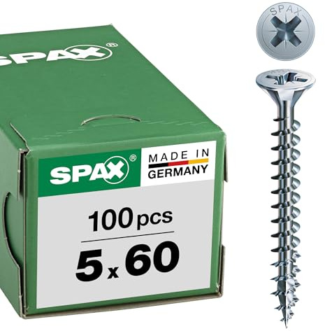 SPAX Schrauben Senkkopf-Z, Blank Verzinkt, 5,0 x 60 mm, 100 Stück