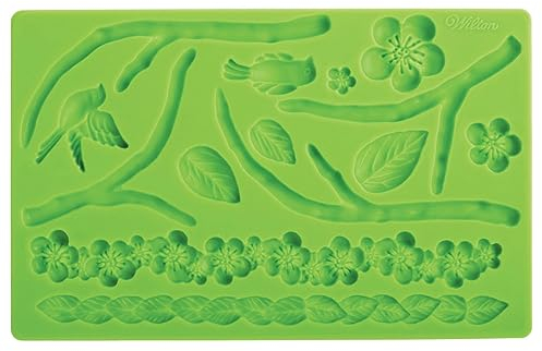 Wilton Molde para Fondant y Pasta de Goma, diseño de Flores, Silicona, Multicolor, Centimeters