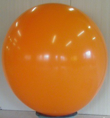 Riesenluftballon von Ballonpoint - Ø210cm /83inch, Umfang 650cm unbedruckt, Ballonfarbe ORANGE, XXL Riesenluftballon / Jumboballoon Typ R650 -108-00 inkl. Spezialballonverschluss (Klammer ZRBV15). Hergestellt in Österreich