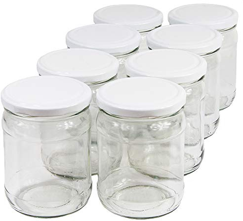 200 ML Barattoli con coperchio bianco To 66 Barattoli Barattolo Occhiali vasetti in vetro a chiusura ermetica, Menge: 12 Stück