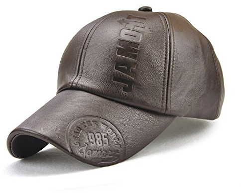 Roffatide Herren Rändelung PU Leder Baseballmütze Schirmmütze Kappe Herbst und Winter