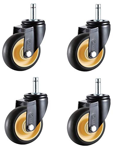 3/4 Zoll Schwenkrollen,Transportrollen,Schwerlastrollen,Plug-in-Montageschiene,Schwarz + Gelb,Industrieller Austausch von Gummirädern