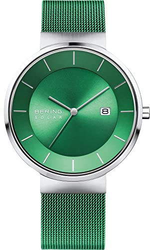 BERING herr analog solklocka med rostfritt stål armband 14639-Charity