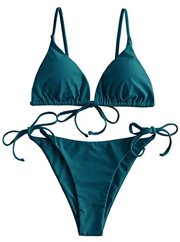 ZAFUL Set Bikini Sexy Triangolo da Donna con Spalline Sottili a Triangolo