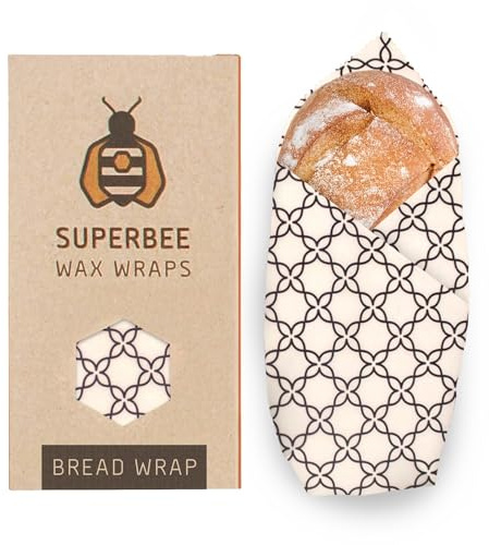SuperBee Beeswax Wraps de Cire d'Abeille - Emballage de Cire Grande XXL pour Pain | Meadow | Emballage Alimentaire Réutilisable, Écologique et Sans Résidu