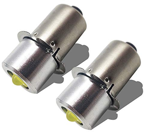 Ruiandsion Lot de 2 ampoules LED P13.5S PR2 - DC 4-30 V 2525 3 W - Ampoule de rechange pour lampes de poche Maglite 3-16 cellules C & D