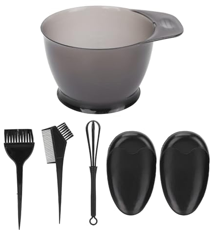 5pcs Hair Dye Coloring Kit, Hair Colouring Tools Hair Tinting Bowl, Dye Brush, Ear Cover with Mixing Whisk for DIY Salon & Home