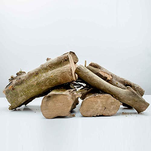 CORANDAR Leña de Olivo 19kg - para Barbacoa, Estufa, Chimenea - Troncos Lisos Grosor Medio 4-9 cm - Seca y Perfectamente Cortada en Troncos 30-40 cm de Largo