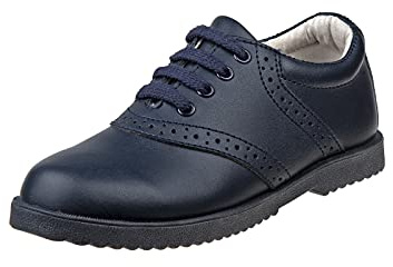 Josmo Honor Roll Kids Unisex Full Leather Uniform School Shoes, Navy (11 Medium Little Kid)