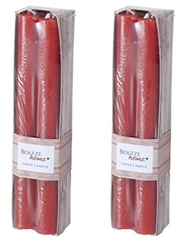 8er Set, tolle im Vintage-Stil klassische Stabkerzen im Landhauslook. Brennzeit 7 Std. Farbe ' ROT '. Ideale Kandelaber Länge, 2 cm Durchmesser, Höhe 20 cm, Hoher Neidfaktor.