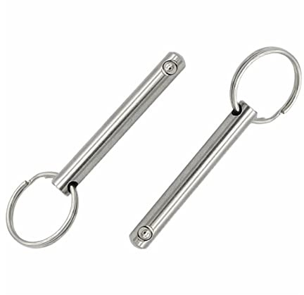 Lot de 5 boulons de verrouillage à billes en acier inoxydable 304 φ6 mm x 75 mm - Boulons de sécurité pliables en acier inoxydable avec anneau