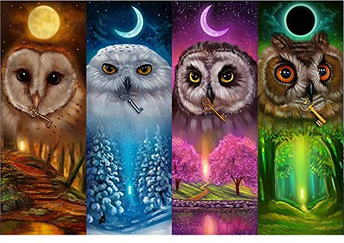 DCIDBEI Diamond Painting Quadratische Steine 40x50 cm Diamond Painting Eule Malen nach Zahlen Eule Perlenbilder Erwachsene Eule Stickbilder Erwachsene Tiere Diamond Painting Eckige Steine Landschaft