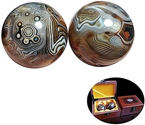 Umiup Handball für Erwachsene, natürlicher Achat, Jadeball, Fitnessball, Fingerball, Meditationsball, Übungsball, Stressball