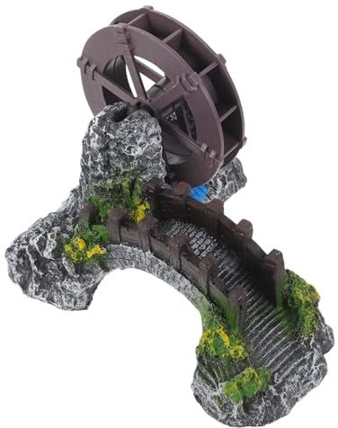 BESPORTBLE Model Water Wheel Oxygen Pump Decorative Mini Water Spinner Garden Ornaments Aquarium Bridge Decor Fish Hide Bridge Decors