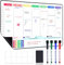 POPRUN Calendario Magnetico para Nevera, Planificador Semanal Magnetica, Organizador Familiar Pizarra Borrable, Ideal Planificador de Menú,Lista de la Compra, 42×28cm - en Español