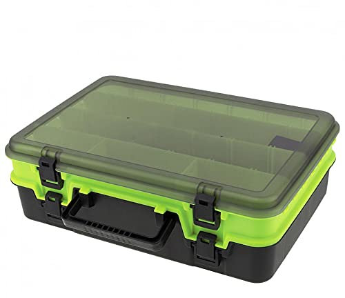 Werkzeugbox Werkzeugkasten Multifunktions-Werkzeugkasten, doppelseitig, verdickt, große Angelkästen, Hardware-Kleinteile-Organizer, Koffer for die Reparatur, Angellagerung Werkzeugkoffer (Color : Gre