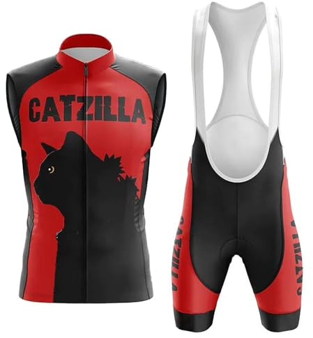 Completo Ciclismo Uomo Abbigliamento Bici MTB Estivo,Maglia Ciclista Maglietta da Ciclo Senza Maniche Gilet e Salopette Pantaloncini con 19D Gel Imbottiti,Tuta Bicicletta Asciugatura Rapida(B3,XL)