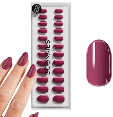 DOONAILS Soft Gel Press On Nails 30er Set Bubblegum abgerundete Form Round Pink Nägel zum Aufkleben Full Cover in Salonqualität Fake nails soft gel medium Natürliches & angenehmes Tragegefühl