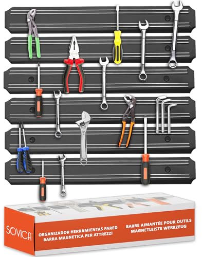 Barra magnetica per attrezzi 6 pezzi 33 cm x 5 cm barre magnetiche porta attrezzi barre magnetiche portautensili barra magnetica portautensili pannello porta attrezzi da parete